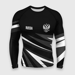 Мужской рашгард Russia - black and white geometry