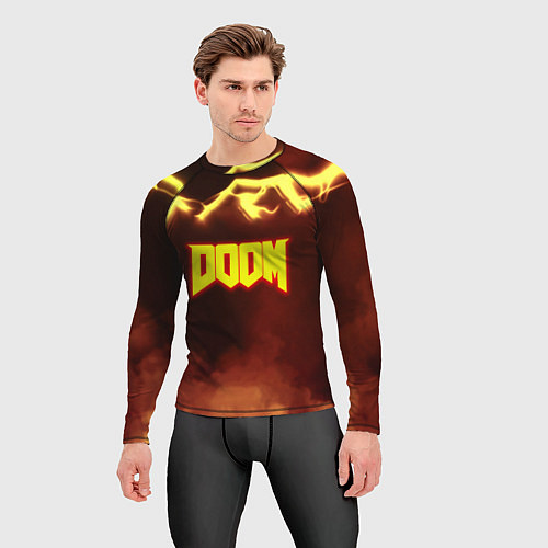 Мужской рашгард Doom storm огненное лого / 3D-принт – фото 3
