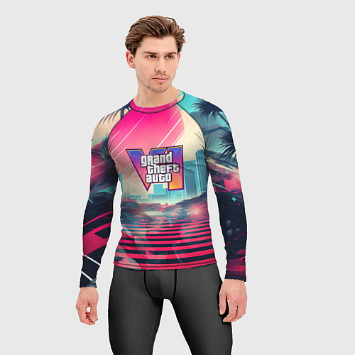 Мужской рашгард GTA 6 retro abstract / 3D-принт – фото 3