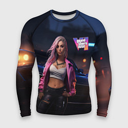 Рашгард мужской GTA 6 девушка у машины, цвет: 3D-принт