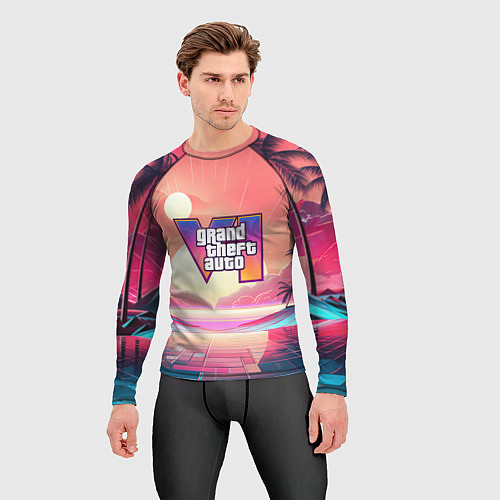 Мужской рашгард GTA 6 retro abstract / 3D-принт – фото 3