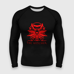 Мужской рашгард Ведьмак красное лого