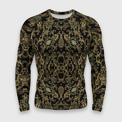 Мужской рашгард Славянский этнический орнамент с позолотой