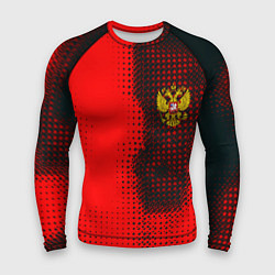 Рашгард мужской Россия герб спорт краски, цвет: 3D-принт