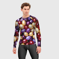 Рашгард мужской Красные и фиолетовые пасхальные яйца, цвет: 3D-принт — фото 2