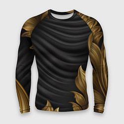 Рашгард мужской Узоры золотые на черном фоне, цвет: 3D-принт