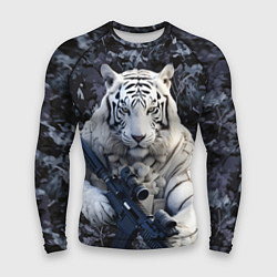 Рашгард мужской Белый тигр солдат, цвет: 3D-принт