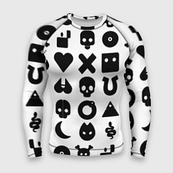 Мужской рашгард Love death robots pattern white