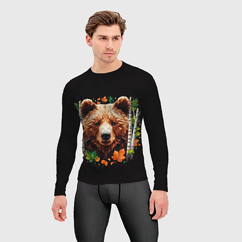 Мужской рашгард Медвежья полигональная голова / 3D-принт – фото 3