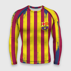 Рашгард мужской Полосатые цвета футбольного клуба Барселона, цвет: 3D-принт