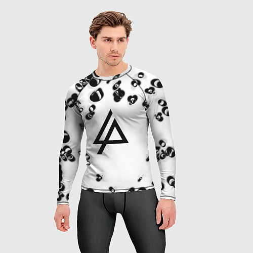 Мужской рашгард Linkin park краски текстура / 3D-принт – фото 3