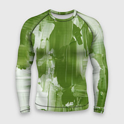 Рашгард мужской Текстура белой и зелёной краски, цвет: 3D-принт