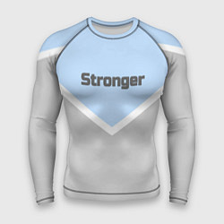 Рашгард мужской Stronger серо-голубой, цвет: 3D-принт