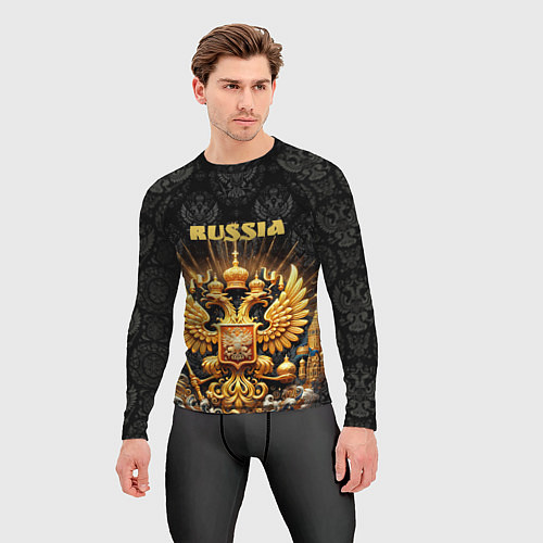 Мужской рашгард Russia gold / 3D-принт – фото 3
