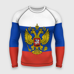 Рашгард мужской Флаг России с гербом, цвет: 3D-принт