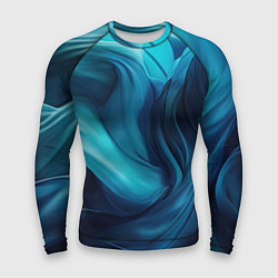 Рашгард мужской Синяя абстракция в виде волн, цвет: 3D-принт