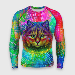 Рашгард мужской Цветной кот, цвет: 3D-принт