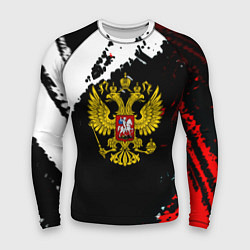 Рашгард мужской Россия герб текстура краски, цвет: 3D-принт