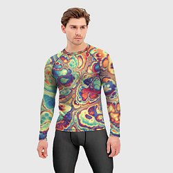 Рашгард мужской Абстрактный разноцветный паттерн, цвет: 3D-принт — фото 2