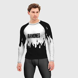 Рашгард мужской Ramones fire black rock, цвет: 3D-принт — фото 2