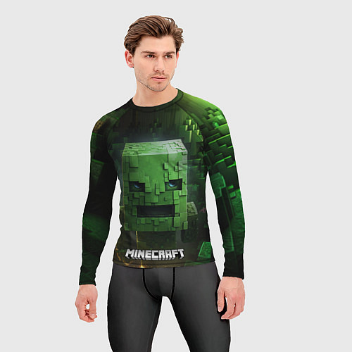 Мужской рашгард Minecraft зеленый персонаж в пещере / 3D-принт – фото 3