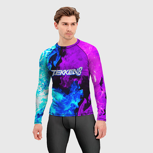 Мужской рашгард Tekken 8 неоновый огонь / 3D-принт – фото 3