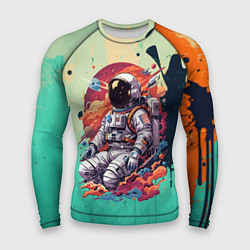 Рашгард мужской Космонавт и планеты, цвет: 3D-принт