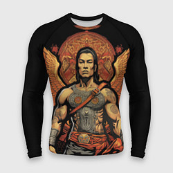 Рашгард мужской Муай тай боец с крыльями за спиной, цвет: 3D-принт