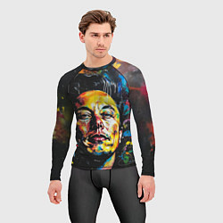 Рашгард мужской Граффити портрет Илона Маска, цвет: 3D-принт — фото 2