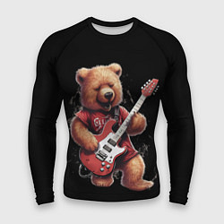 Рашгард мужской Большой плюшевый медведь играет на гитаре, цвет: 3D-принт