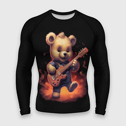 Рашгард мужской Плюшевый медведь играет на гитаре, цвет: 3D-принт