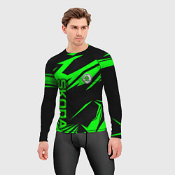 Рашгард мужской Skoda - green uniform, цвет: 3D-принт — фото 2