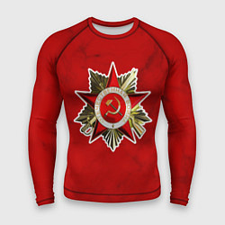 Мужской рашгард Великая отечественная - бордовый мрамор