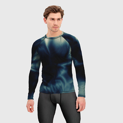 Мужской рашгард Абстрактный тёмно-синий / 3D-принт – фото 3
