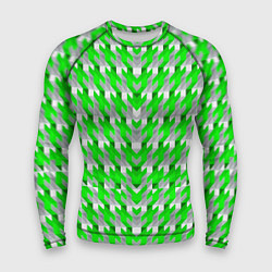Мужской рашгард Зелёно-белый паттерн