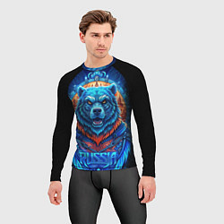 Рашгард мужской Ледяной белый русский медведь, цвет: 3D-принт — фото 2