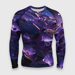 Мужской рашгард Фиолетовые неоновые камни со светом