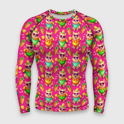 Мужской рашгард Щенята и летний вайб паттерн