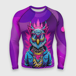 Рашгард мужской Стильная сова в одежде, цвет: 3D-принт