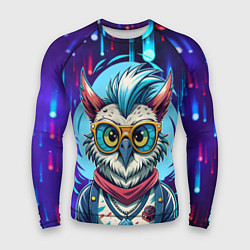 Рашгард мужской Сова модница на стиле, цвет: 3D-принт
