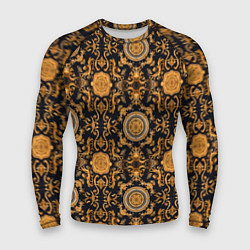 Рашгард мужской Золоте классические узоры паттерн из ткани, цвет: 3D-принт