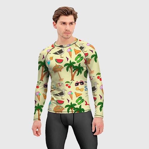 Мужской рашгард Летний отпускной паттерн / 3D-принт – фото 3