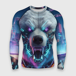 Рашгард мужской Cyber bear - neon glow, цвет: 3D-принт