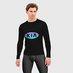 Рашгард мужской KIA logo neon, цвет: 3D-принт — фото 2