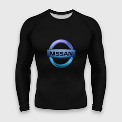 Рашгард мужской Nissan logo neon, цвет: 3D-принт