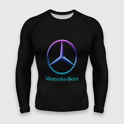 Рашгард мужской Mercedes neon logo, цвет: 3D-принт