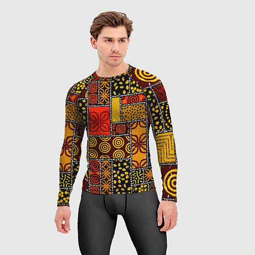 Мужской рашгард Разноцветный орнамент / 3D-принт – фото 3