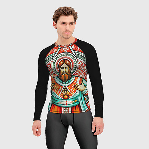 Мужской рашгард Русский богатырь в славянском стиле / 3D-принт – фото 3