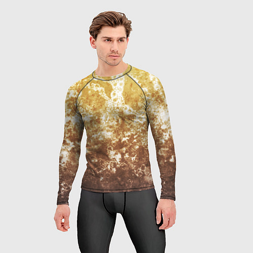 Мужской рашгард Абстракция - yellow sad weather / 3D-принт – фото 3