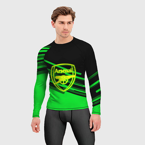 Мужской рашгард Arsenal geometry line green / 3D-принт – фото 3